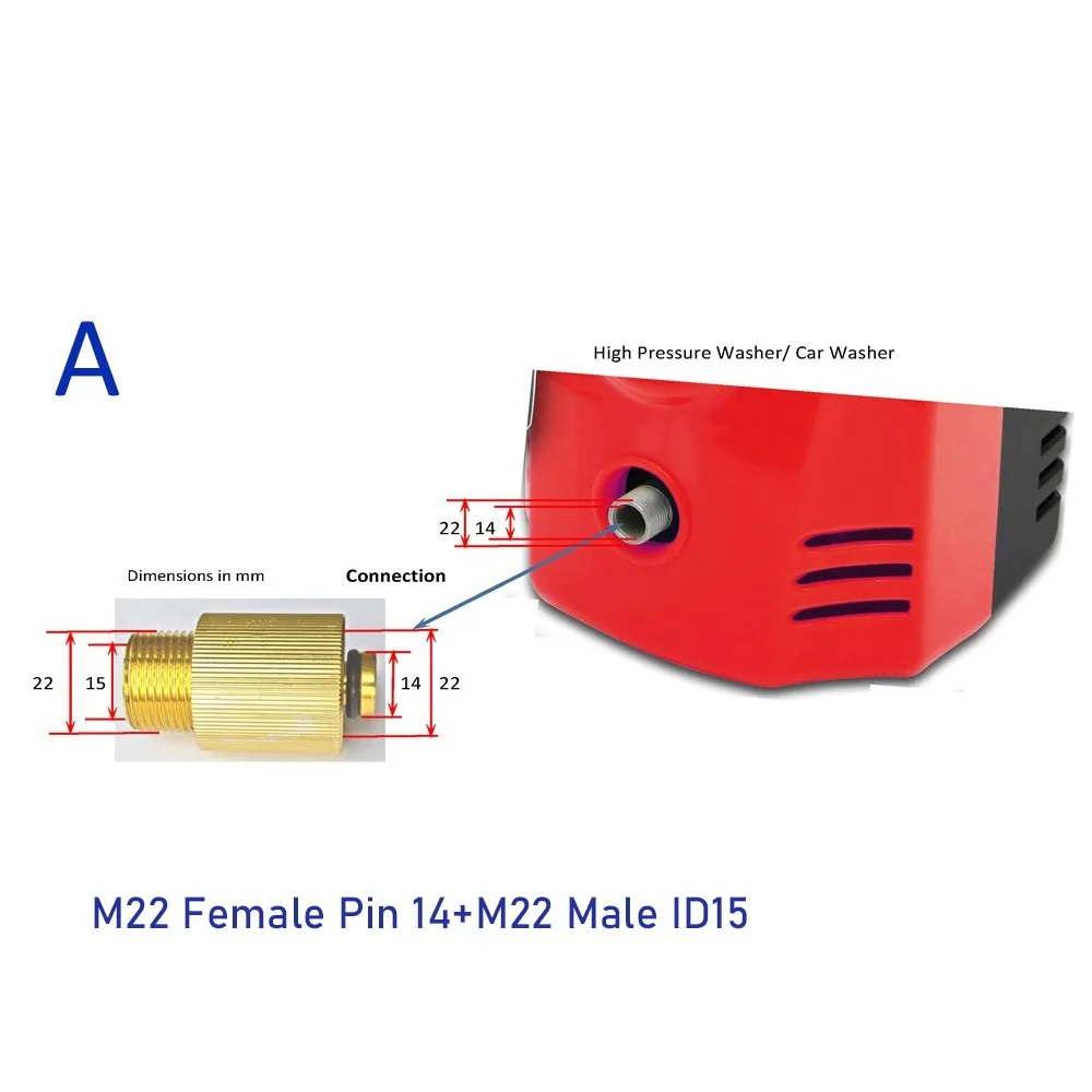 Aluminum Car Washer Outlet Connector Leak-Proof Design Car Washing Machine Adapter for STIHLE NILFISK