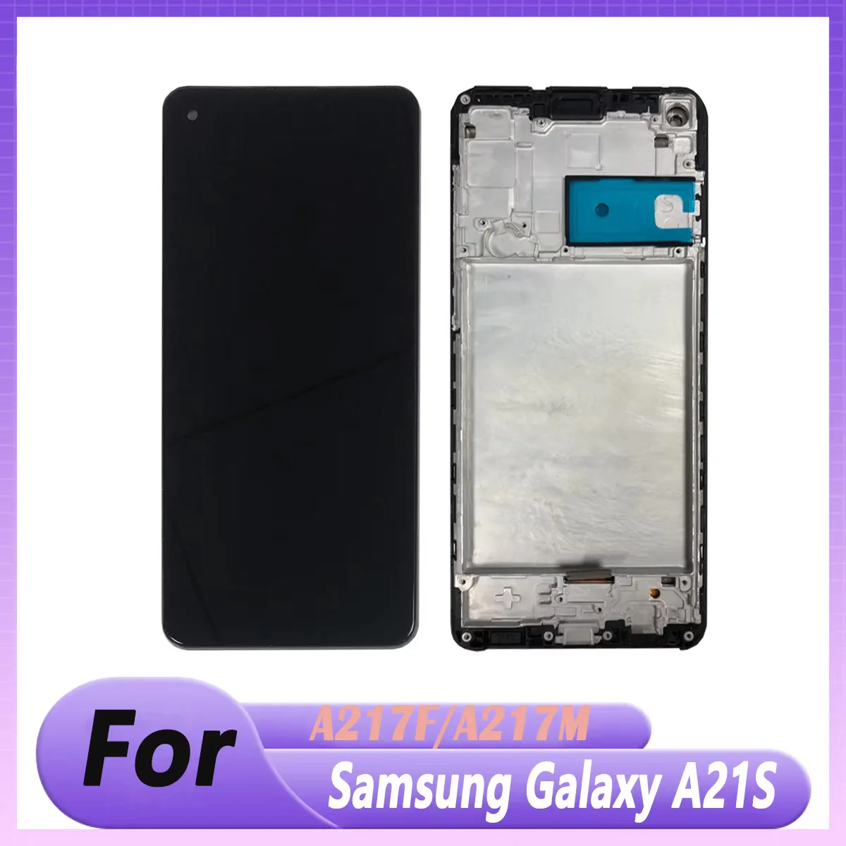 Pantalla LCD de 6,5 pulgadas con marco para Samsung Galaxy A21S, pantalla LCD, digitalizador de pantalla táctil para A217F/A217M, repuesto de LCD