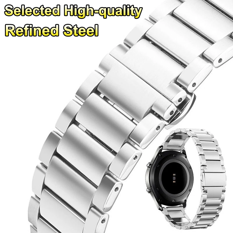 20mm 22mm 24mm Watch Strap for Samsung Galaxy Gear S3 Watchband Classic Active2 Stainless Steel Bracelet for Huawei Amazfit Band