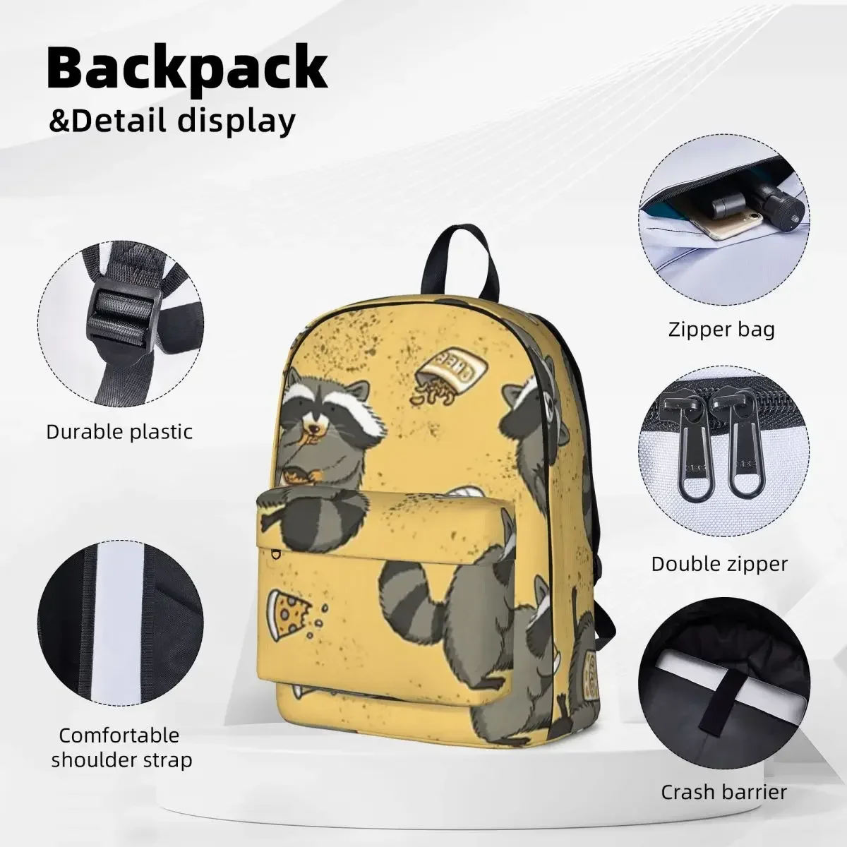 Rascally Waschbären Rucksack Mode Kinder Schult asche Laptop Rucksack Reise Rucksack große Kapazität Bücher tasche