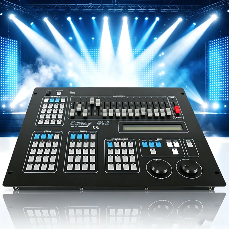 512 DMX Control Channels Stage Lighting Console Programmable Lighting Desk DMX Controller for Stage Performance Nightclub Event