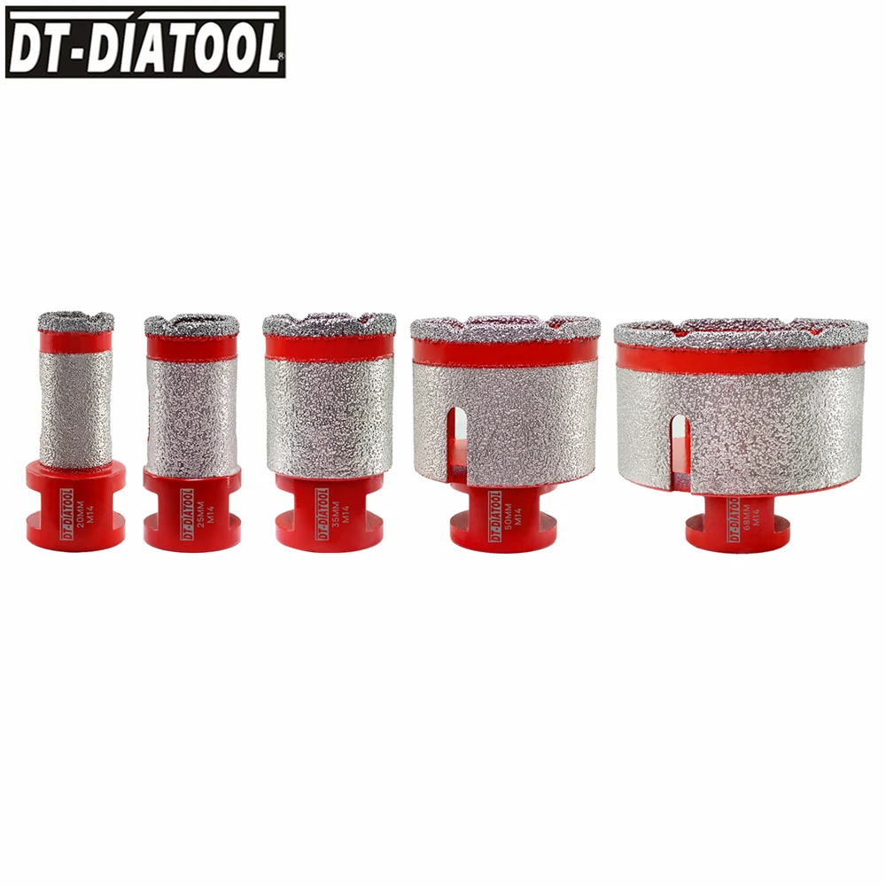 DT-DIATOOL Diamond Drilling Milling Finger Bit Dia 20/25/35/50/68mm Processing Ceramic Marble Granite Hole Saw Cutter Opener M14