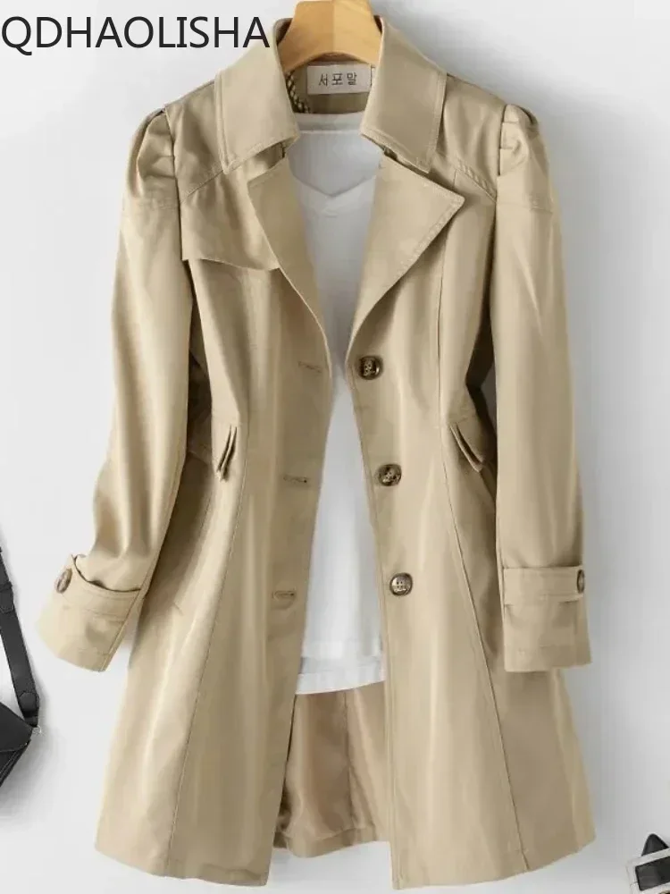 Spring Jacket Trench Coat Woman 2023 New Korean Fashion Overcoat Slim Elegant Long Sleeve Woman Clothes Khaki Windbreaker Female