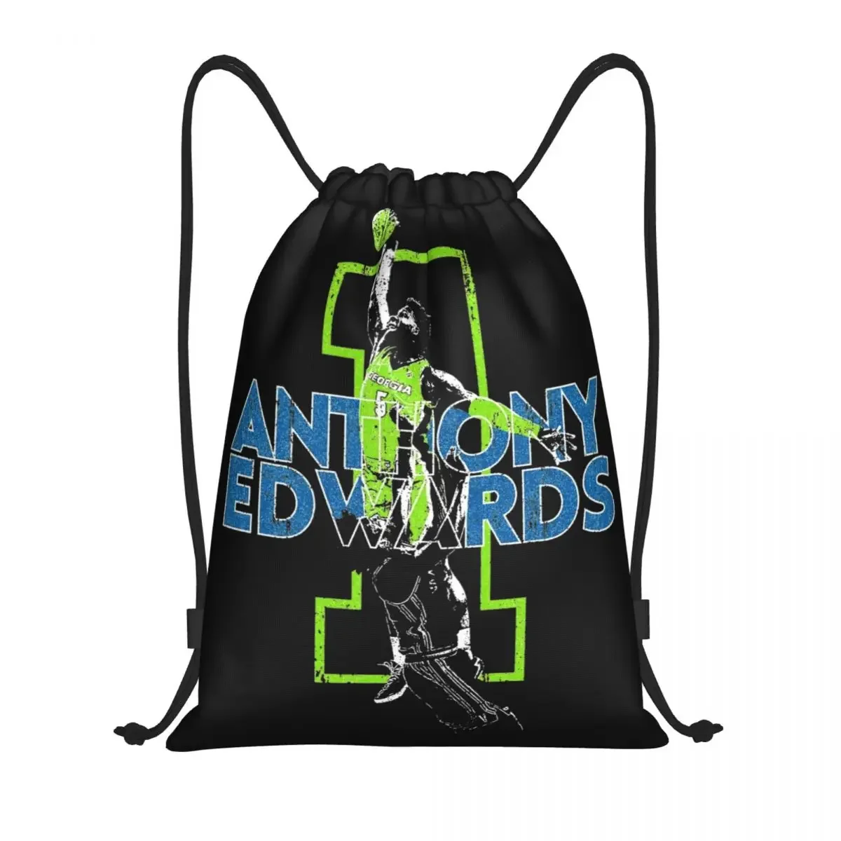 Anthony Edwards Basketball Player Drawstring Backpack Sports Gym Sackpack ANT Ant-Man String Bags for Working Out