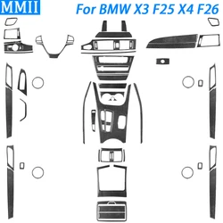 For BMW X3 F25 X4 F26 2011-2017 Carbon Fiber Interior Steering Wheel Gear Shift Decor Cover Trim Sticker Car Inner Accessories