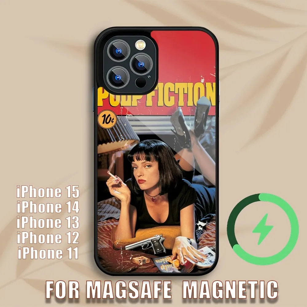 Pulp Fiction Movie Poster Phone Case For iPhone 15 14 13 12 11 Pro Max Plus Magsafe Magnetic Wireless Charging Cover image 2