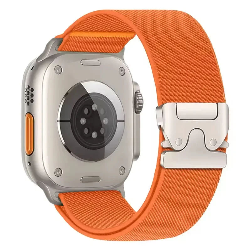 Correa de nailon elástica de paracaídas para Apple Watch Ultra 2, 49mm, 10, 46mm, 42mm, iWatch 9, 8, 7, 6, 5 SE, 45mm, 41mm, 44mm, 40mm