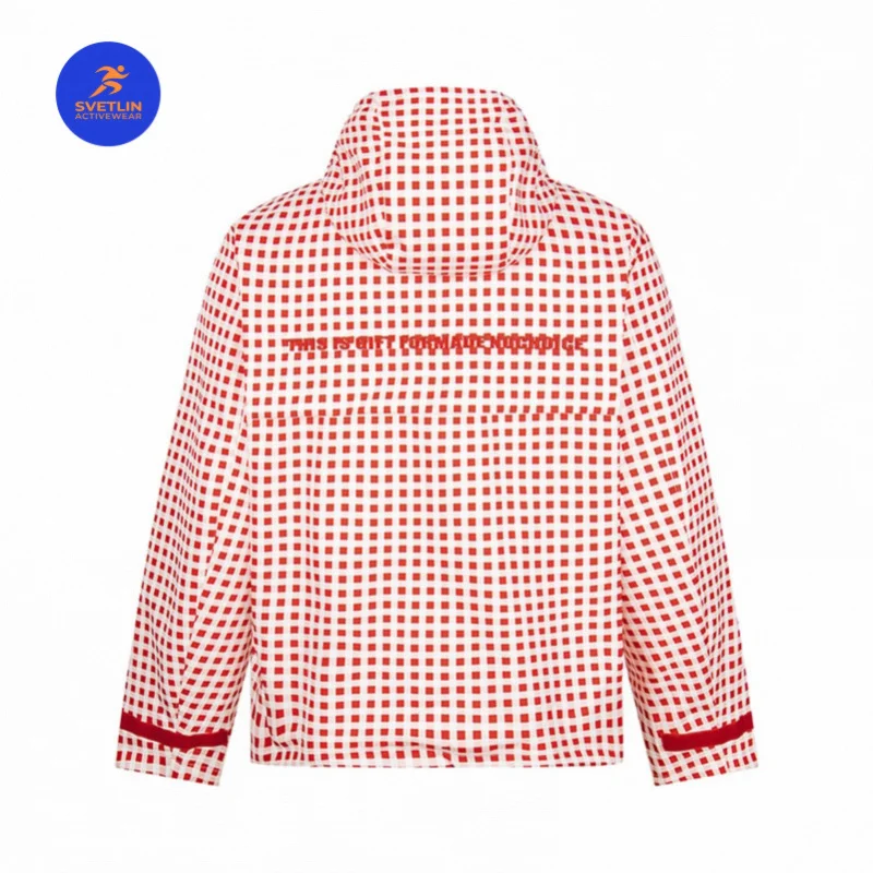 SVETLIN EU US Size Luxury Quality Outdoor Jacket Hiking Running Street Y2K Zipper Checked Jacket