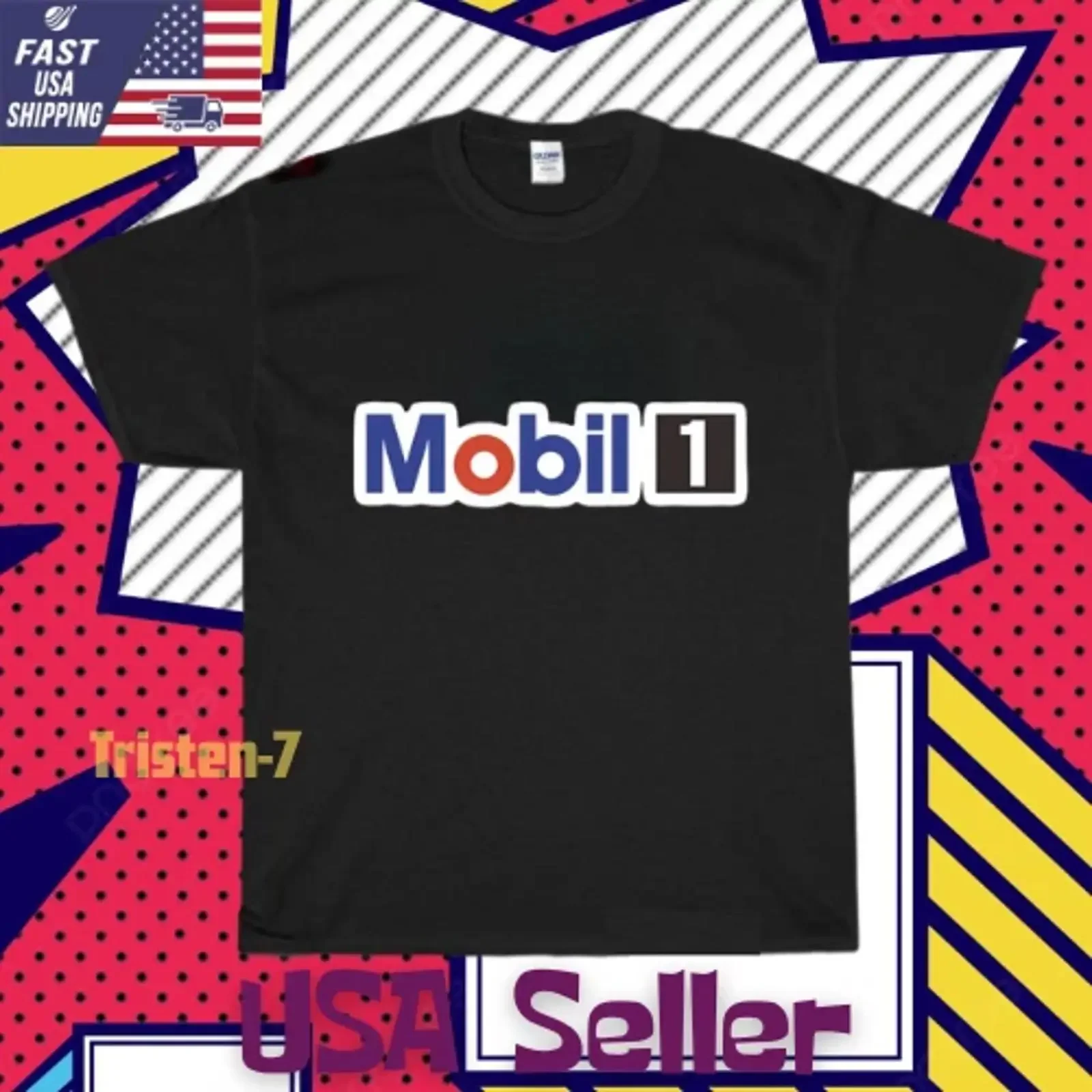 NEW SHIRT MOBIL 1 LOGO ACTIVE T FUNNY USA SIZE S 5XL Image of 3 vintage Washed graphic Stylish Casual Versatile fashion Soft