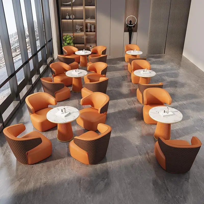Negotiate sofa combination light luxury hotel lounge area table and chair combination