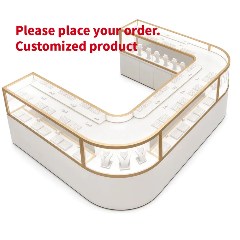 custom.Aluminum Jewelry Display Fixture, Body Gold Metal Frame Supplier Mall Shop Project
