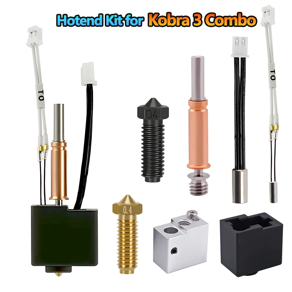 Hotend kit for Kobra 3 Combo Hardened Steel Nozzle Bimetal Heatbreak Heater Thermistor