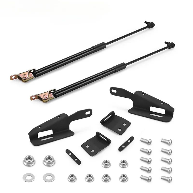 

1 пара комплектов поддержки для подъема капота автомобиля, стойки, штанги, комплект помощи для моделей Jeep Wrangler JK 2011-2018, газовые пружины