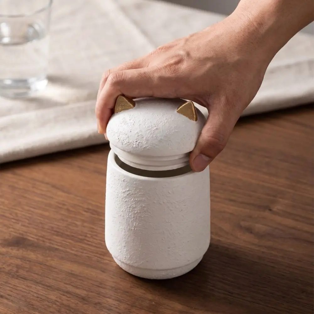 Moisture-Proof Pet Memorial Urn Sealed with Lid Desktop Storage Jar Compact Decorative Cat Cremation Urn Pet Funeral