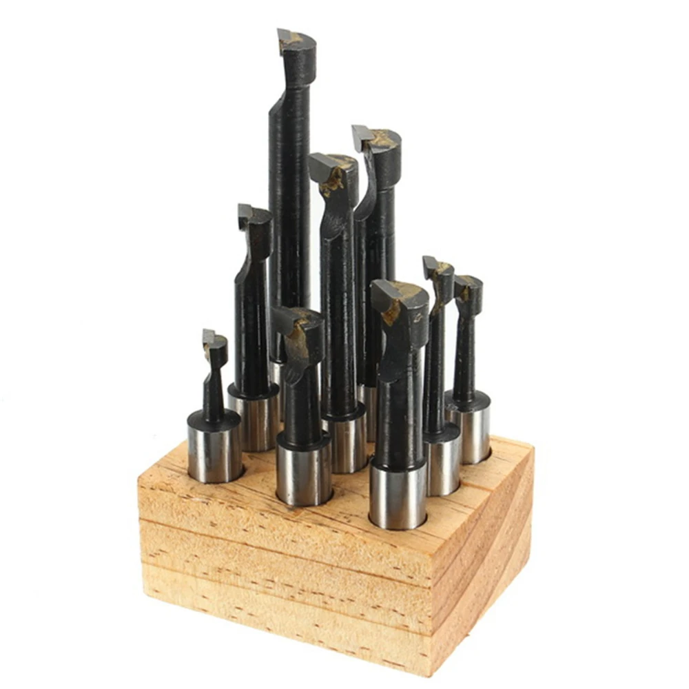 Allsome 9pcs 12mm Shank Boring Bar Set Carbide Tipped Lathe Tool Flat End Rod