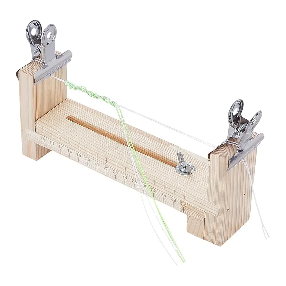 

Регулируемый деревянный держатель для плетения браслетов из паракорда, приспособление для ручного вязания браслетов своими руками, с 2 зажимами, инструмент для плетения браслетов