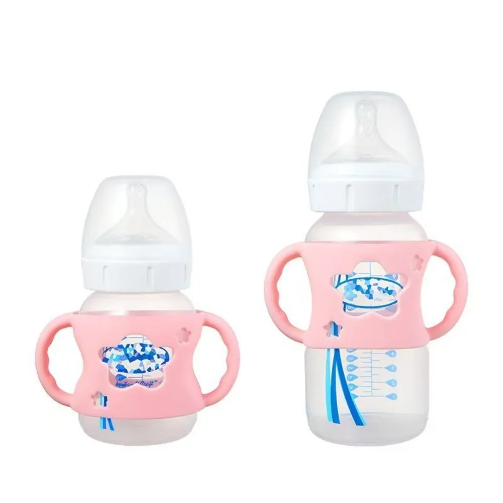Silicone Baby Bottle Cover Soft Elastic Anti-Slip Baby Bottle Handle Wide-Neck Easy to Grip Handle Sleeve for Dr Brown Bottles