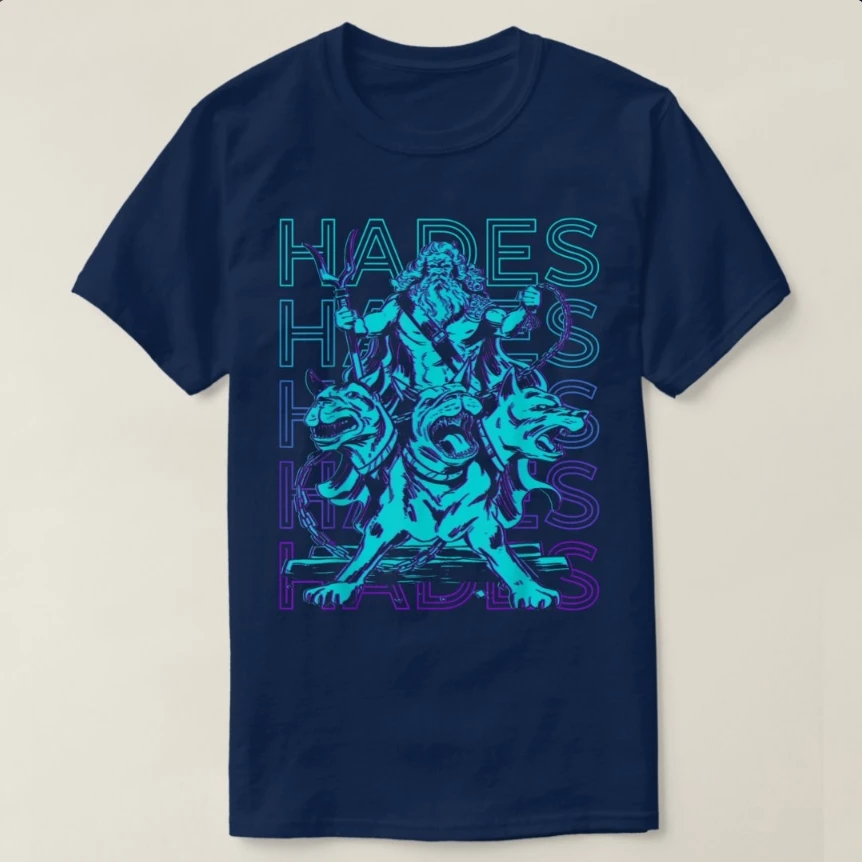 Ancient Greek God of The Underwolrd Hades Greek Myth T-Shirt O-Neck Short Sleeve Summer Casual Mens