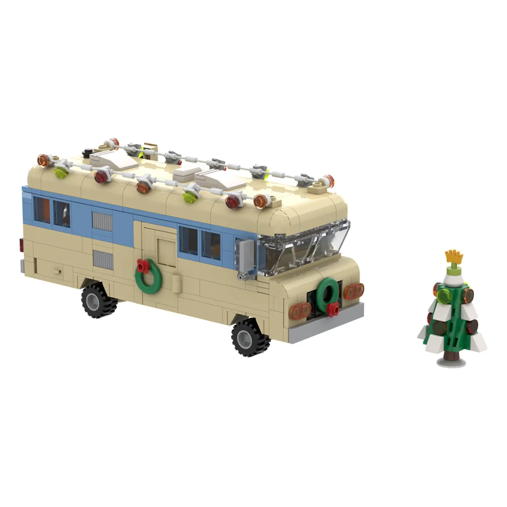 Gobricks moc natal férias rv festival atmosfera pequena partícula montagem blocos de construção brinquedo modelo carro crianças presente natal