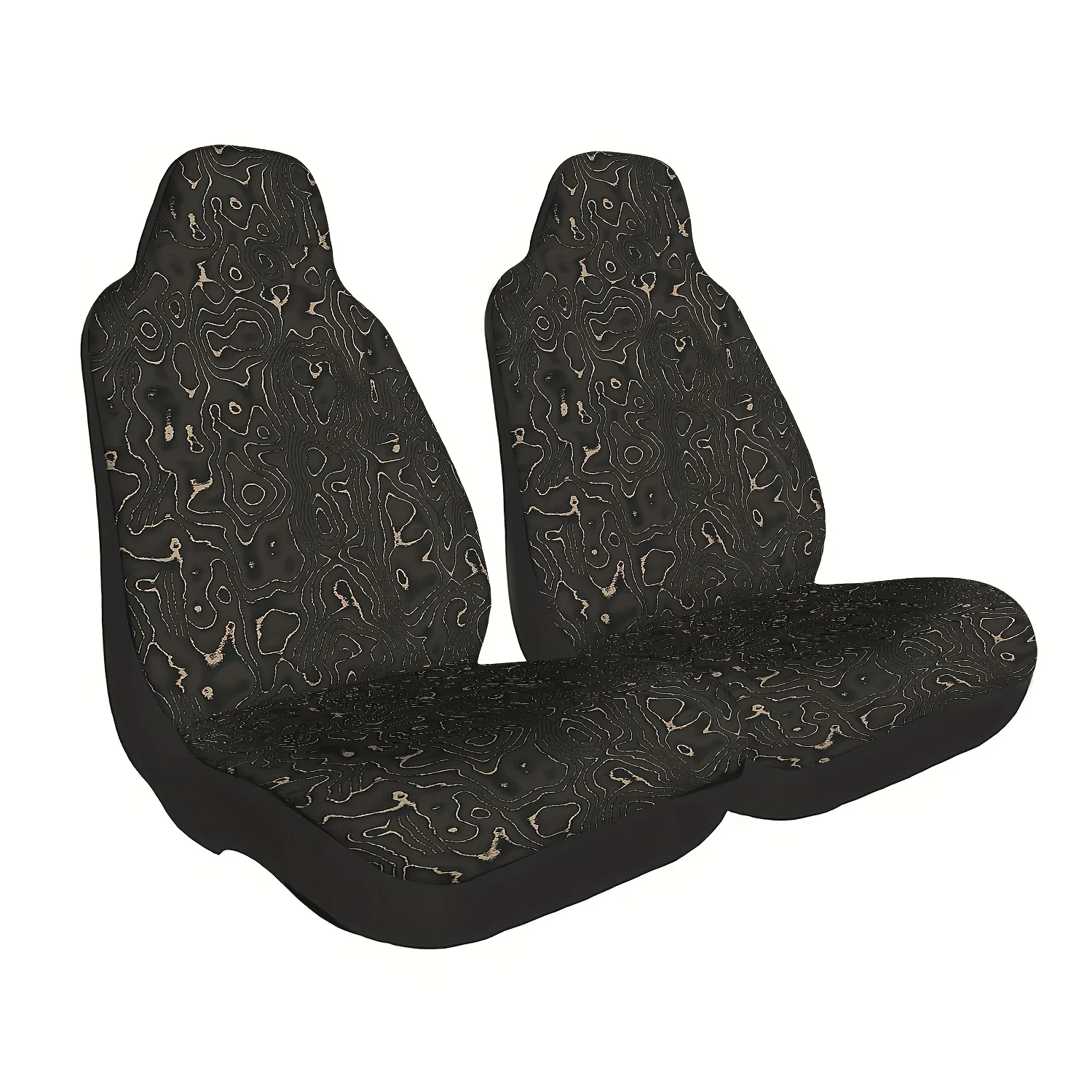 Set Of 2 Abstract Textured Car Seat Covers, Cute Interior Seat Additions For Front Seats, Suitable For Cars, Trucks, Vans, Suvs,