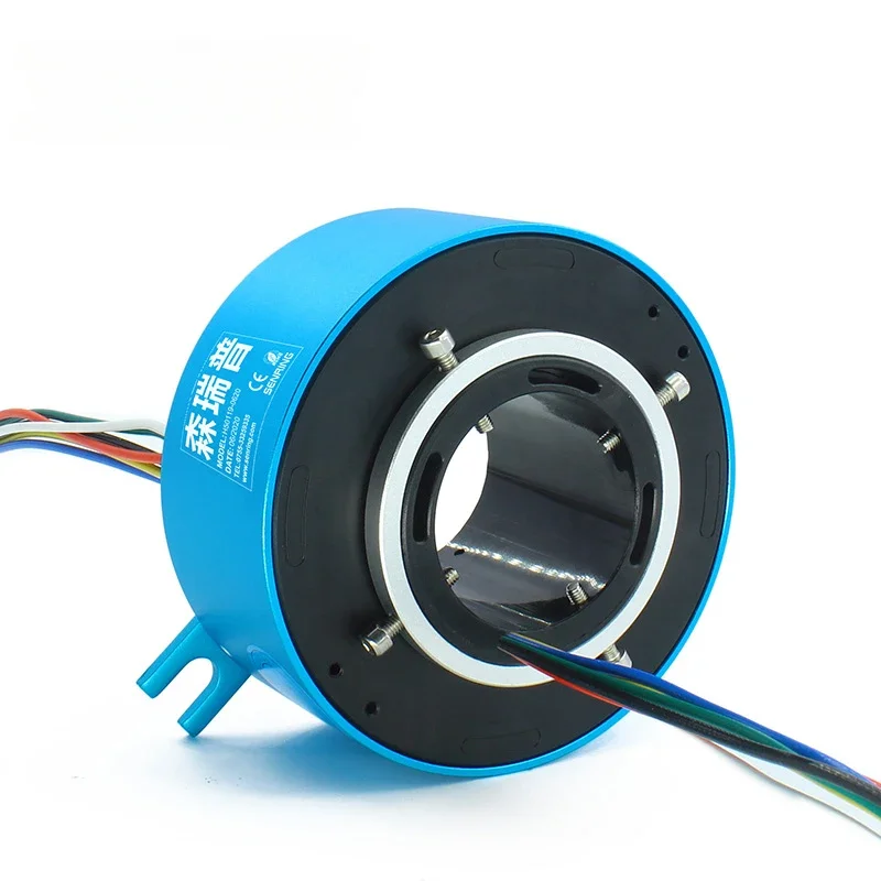 

360 Degree Rotation Through Hole Conductive Slip Ring Aperture 40 50 60mm Collector Ring 2 4 12 Circuit Brush Conductive Ring