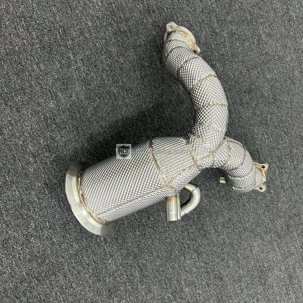ACE für Audi Q7 Q8 3.0T Porsche Cayenne 3.0T 2020- Downpipe mit Hitzeschild Edelstahl-Rennsport-Auspuffanlage – Detail 7