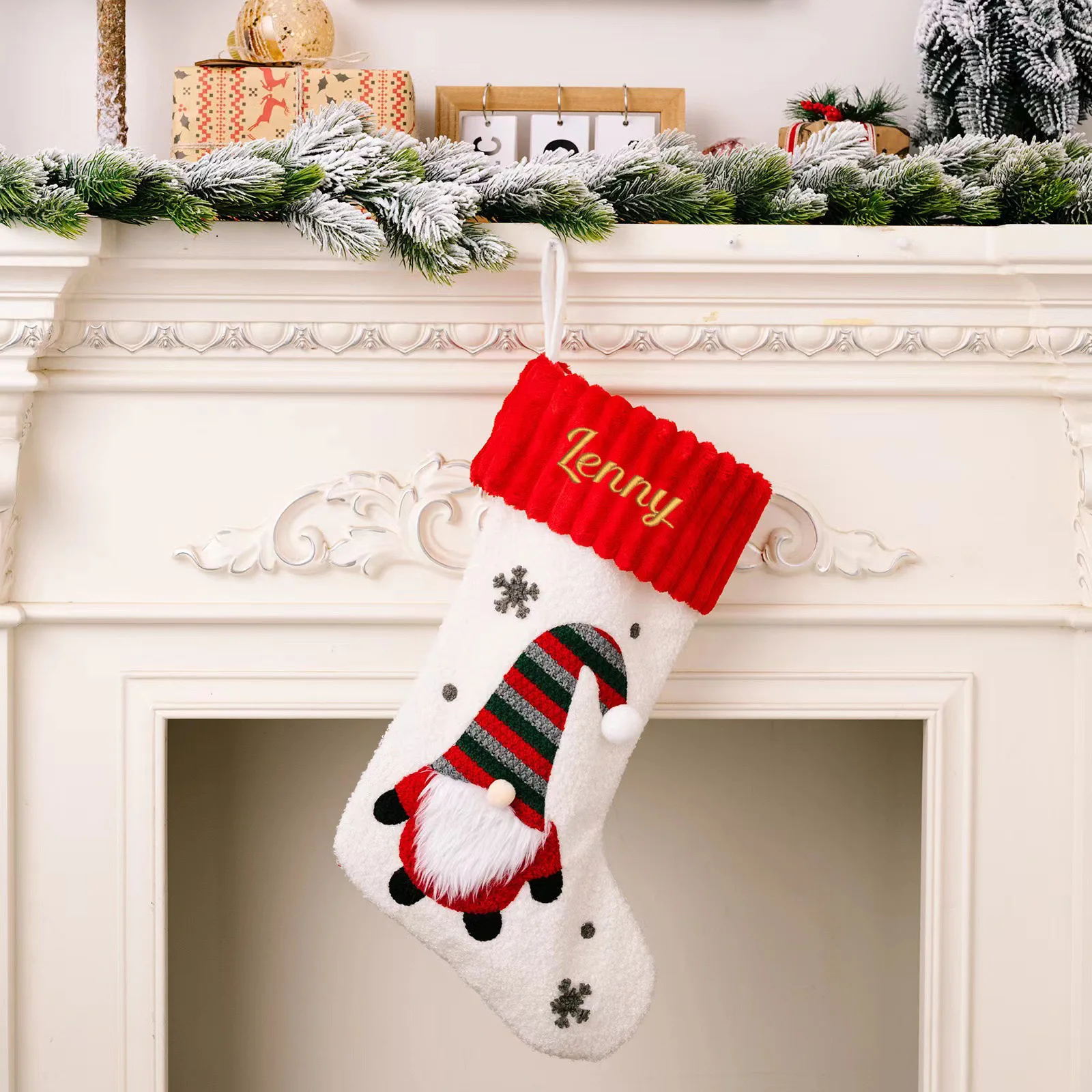

Customizable Embroidery Decorations For Christmas, Cartoon Pattern Socks, Christmas Tree Ornaments, And Knitted Gift Bags