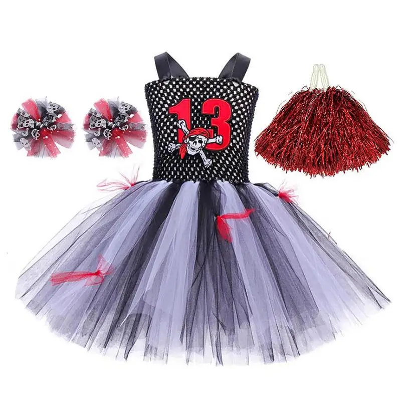 

Girls Halloween Cheerleader Fancy Dress Halloween Girl Cheerleading Outfits Halloween Cheerleading Dress For Girls