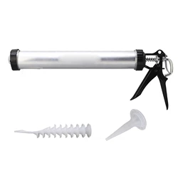 1pc Aluminum Tube Silicone Air Caulking Gun 600ml Caulk Tool with 10 Nozzles Caulking Tools
