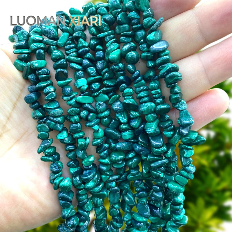 30inch Natural Stone Irregular Raw 5-8mm Malachite Spacer Beads for Jewelry Making Diy Necklace Bracelet Charms Accessories