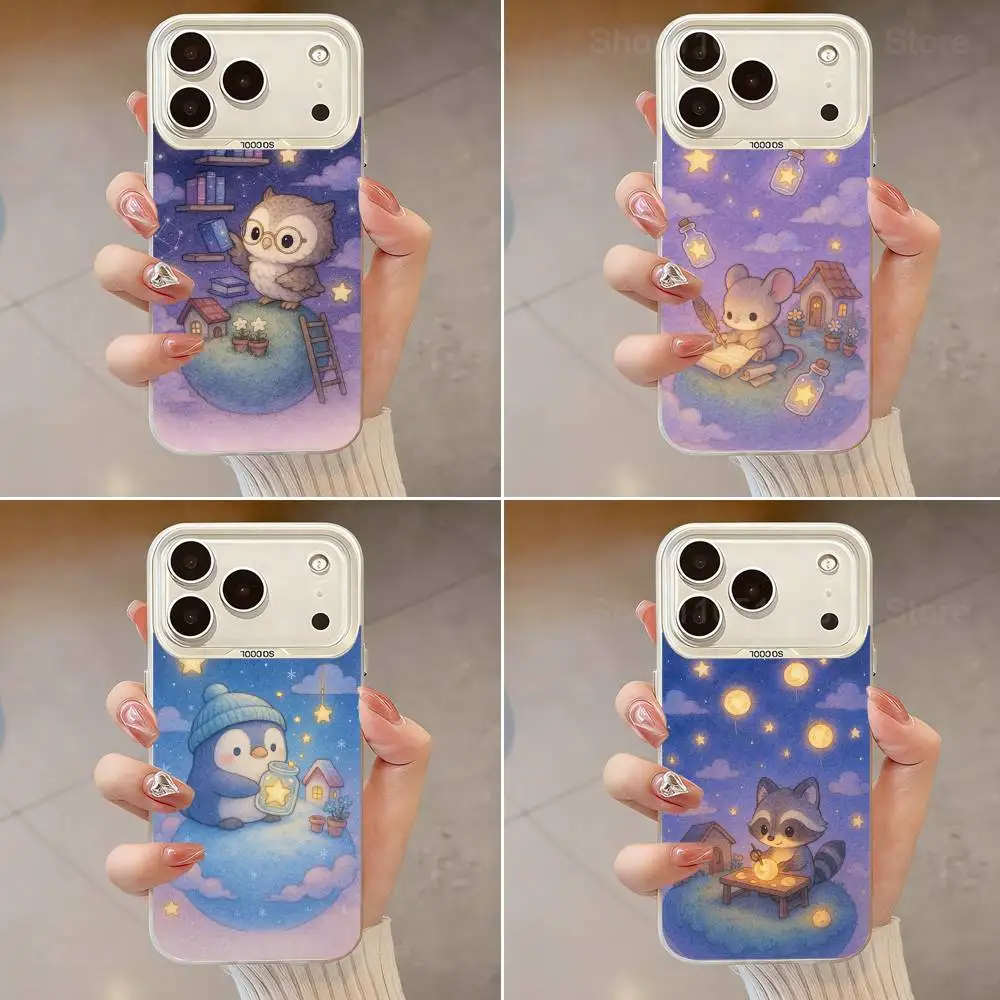 

Cute Painted Animals Cartoon Phone Case For iPhone 17,16,13,12,X,11,15,14,Pro,Max,Plus,SE4,Air,Mini White IMD HD Matte