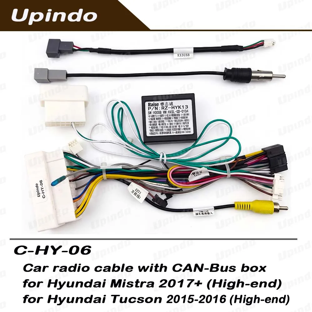 Car Android Radio Power Wiring Harness CAN-Bus Adapter Stereo Head Unit For Hyundai Tucson 2015-2016 Mistra 2017