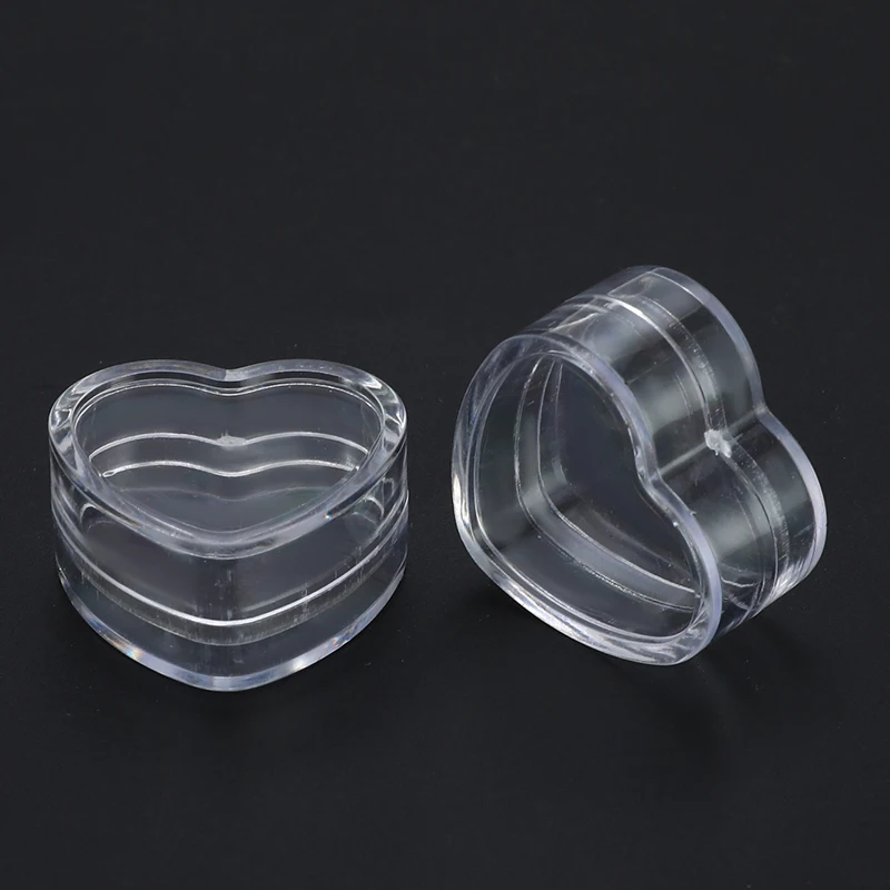 Beauty Container 2Pcs Plastic Heart-shaped Empty Cosmetics Lipstick Cream Can Container Small Plastic Box Small Jars