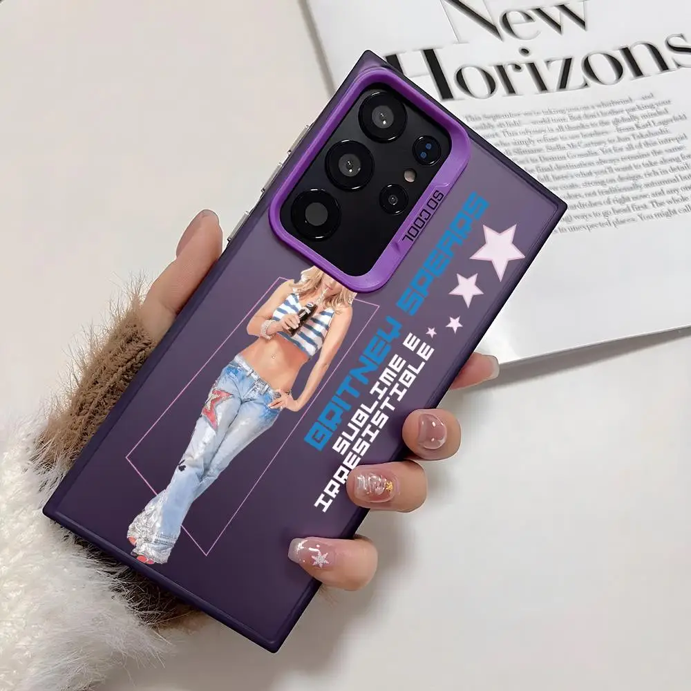 B-Britney S-Spears LOGO Custodia per telefono per Samsung Galaxy S25 Edge S24 S23 S22 S21 S20 Ultra Funda Cover in silicone argento