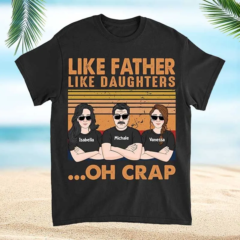 Personalized T Shirt Dad Shirt Custom Daughter's  Gift for Him Fathers Day Family Matching Clothes Funny Cotton Tshirt