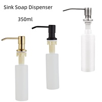 Stainless Steel Sink Soap Dispenser Liquid Soap Bottle Manually Pressing Soap Lotion Dispenser Kitchen Accessories 350ml
