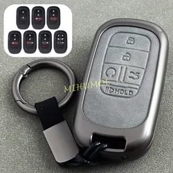 For Honda Civic Accord CRV HRV ZRV Pilot Vezel Odyssey Metal Leather Car Key Fob Case Cover Keychain CR-V HR-V ZR-V Accessories