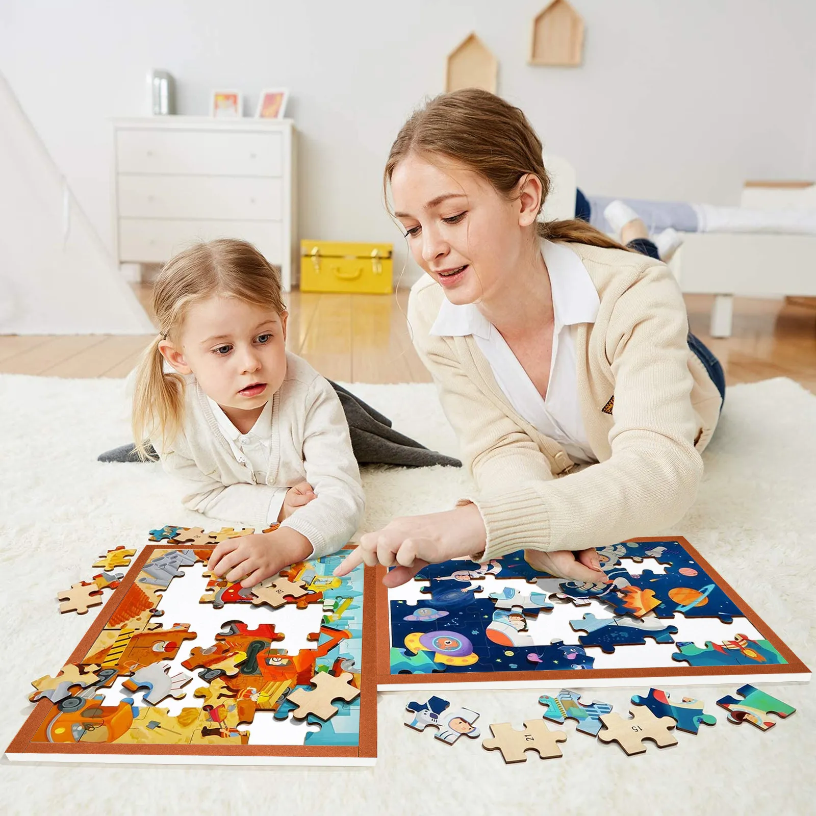 Non-Slip Foldable Puzzle Board Mat Frame Organizer Portable Puzzle Display Board for Home School Kindergarten Use
