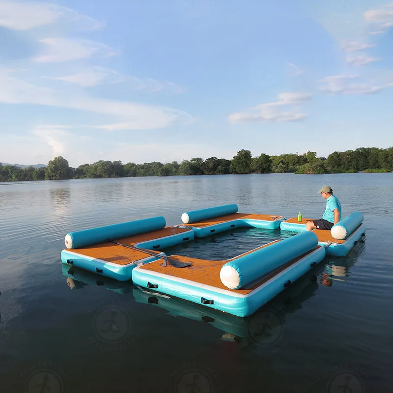 New Design Floating Platform Inflatable Swimming Water Floating Pontoon Dock Yacht Outdoor Water Platform