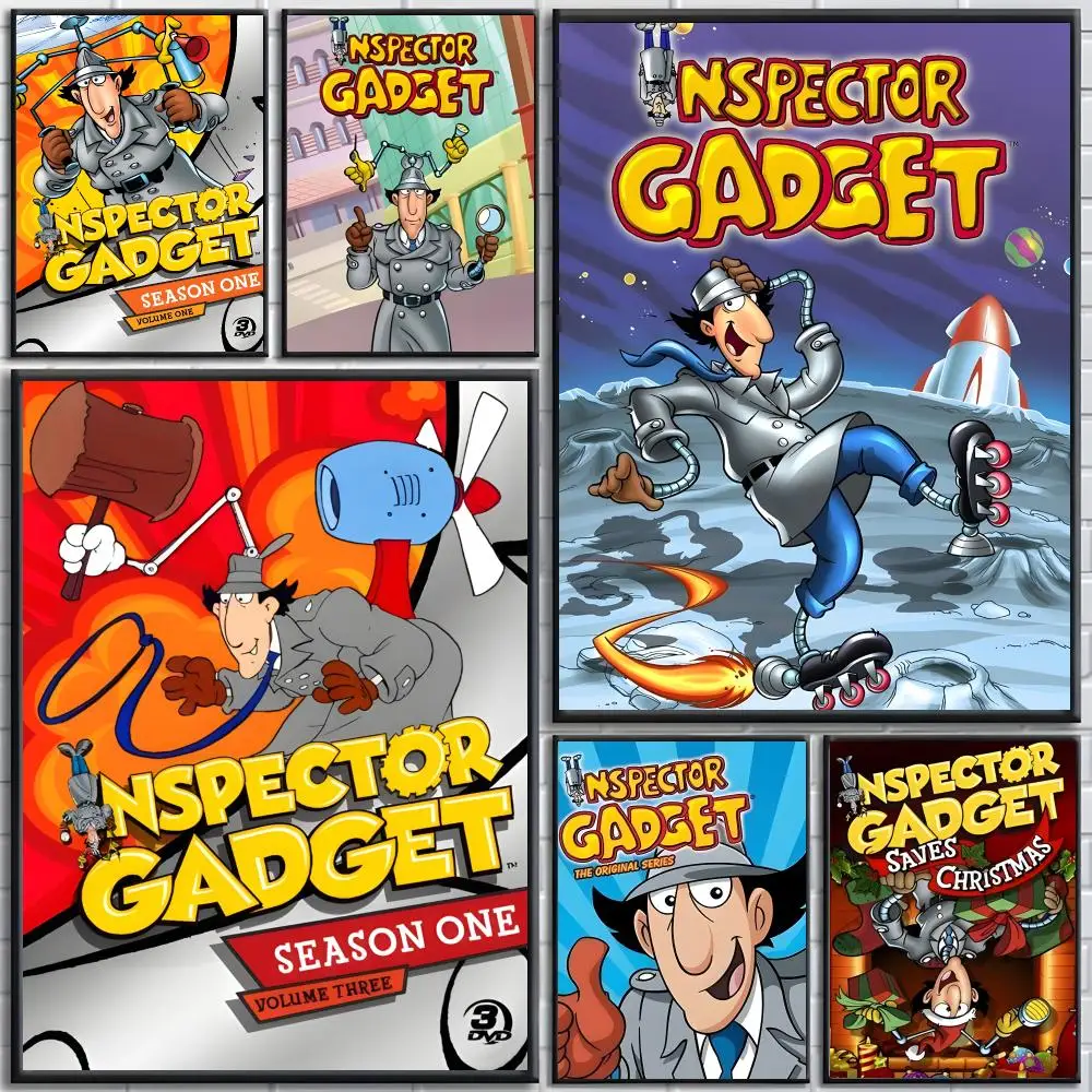 Cartoon Inspector Gadget Poster posters for bedrooms and living rooms high definition cartoon movie-themed wall art.