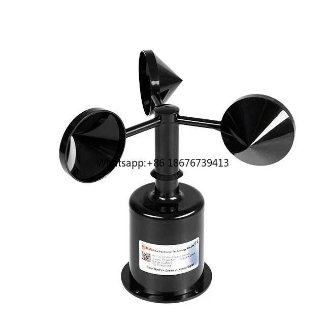100-02 IP65 CE ABS Material Cup Wind Speed Anemometer with 0-45m/s Range Multi-Protocol Output 15m Cable for Coal Mine