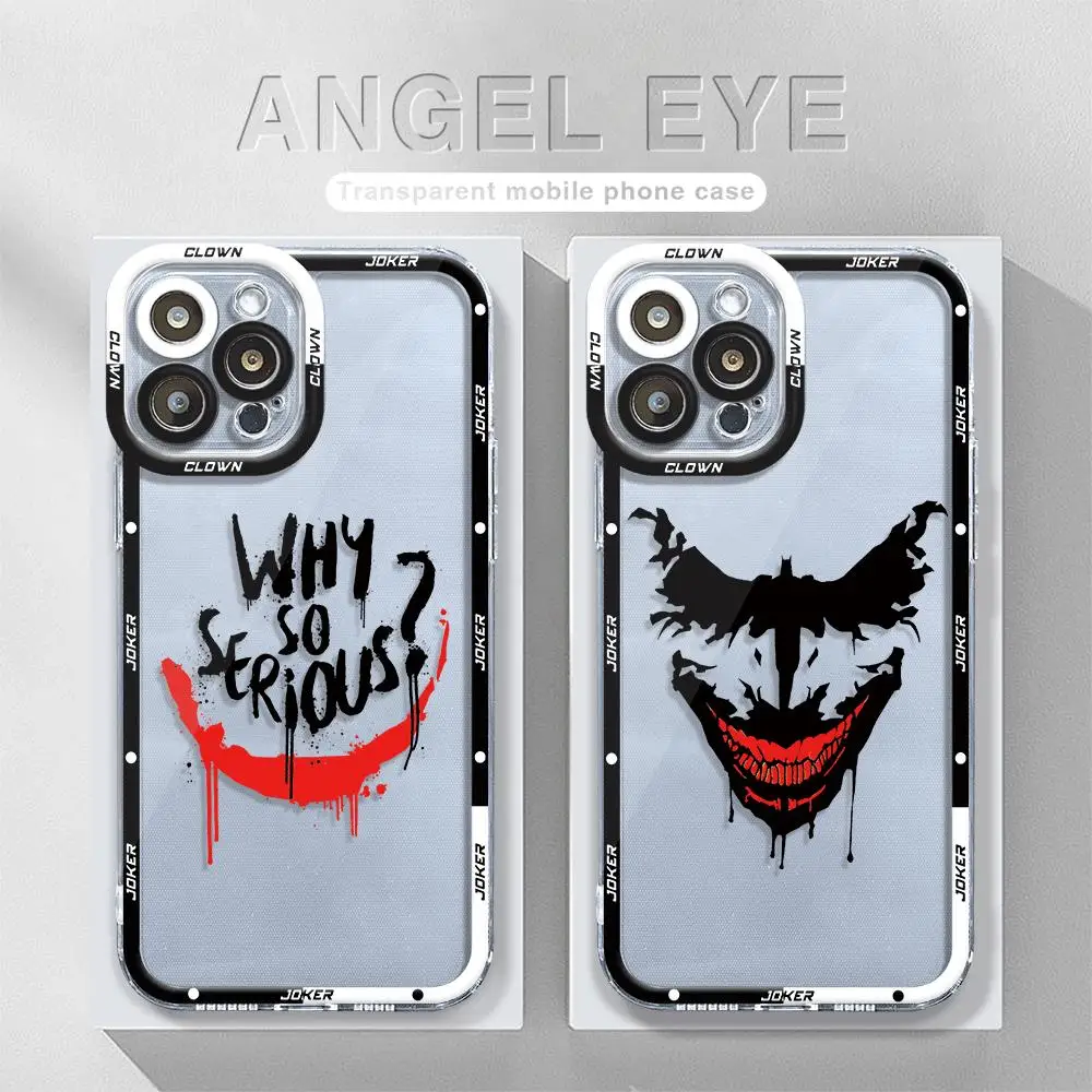 villain J-Joker Phone Case for Apple iPhone 15 Plus 14Pro Max 13 12 Mini 11Pro XR 8 SE 7 XS MAX Matte Armor Cover