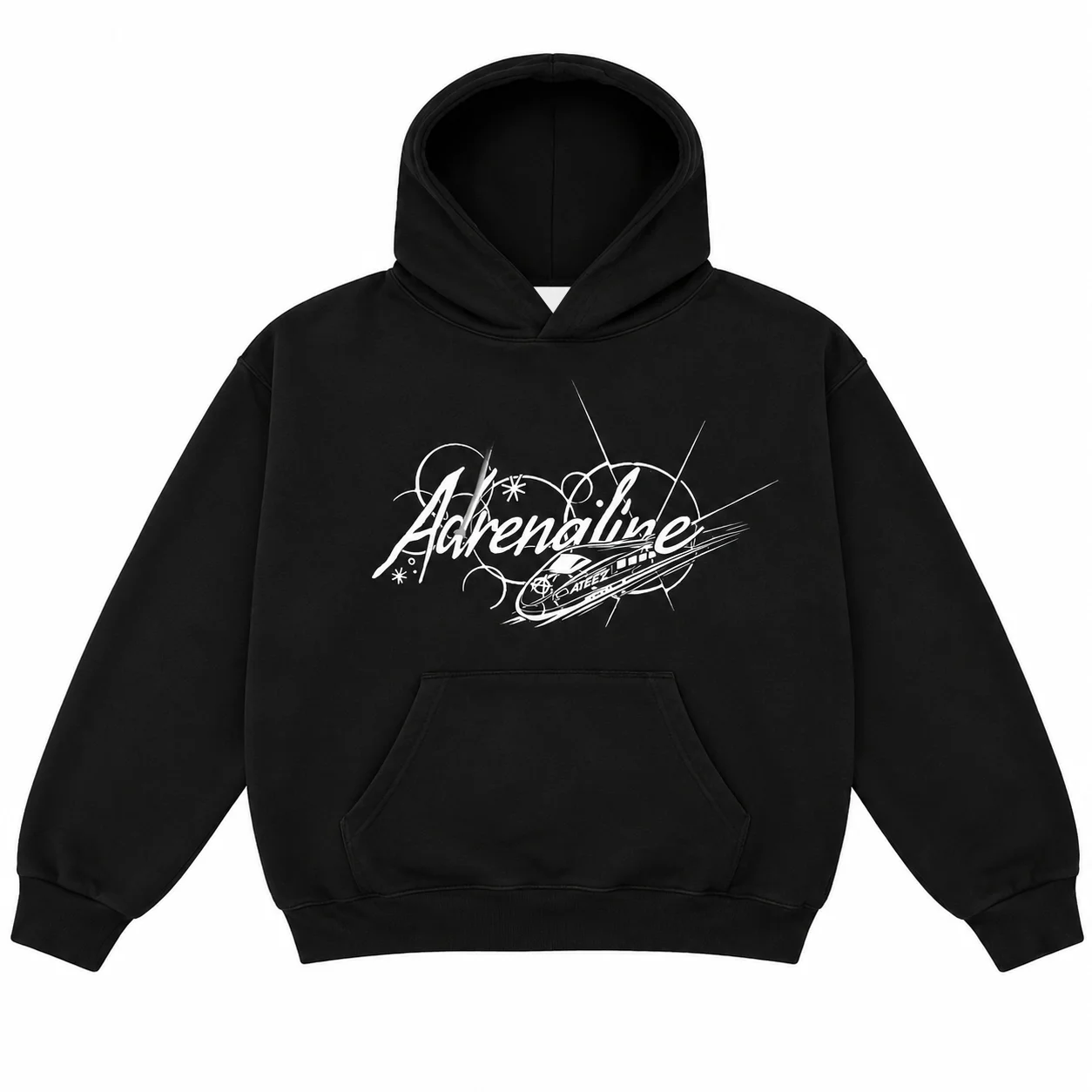 Men Women ATEEZ Adrenaline Double Sided Print Hoodie Kpop Concert Merch Hooded Sweatshirt Fan Streetwear Graphic Pullover Top