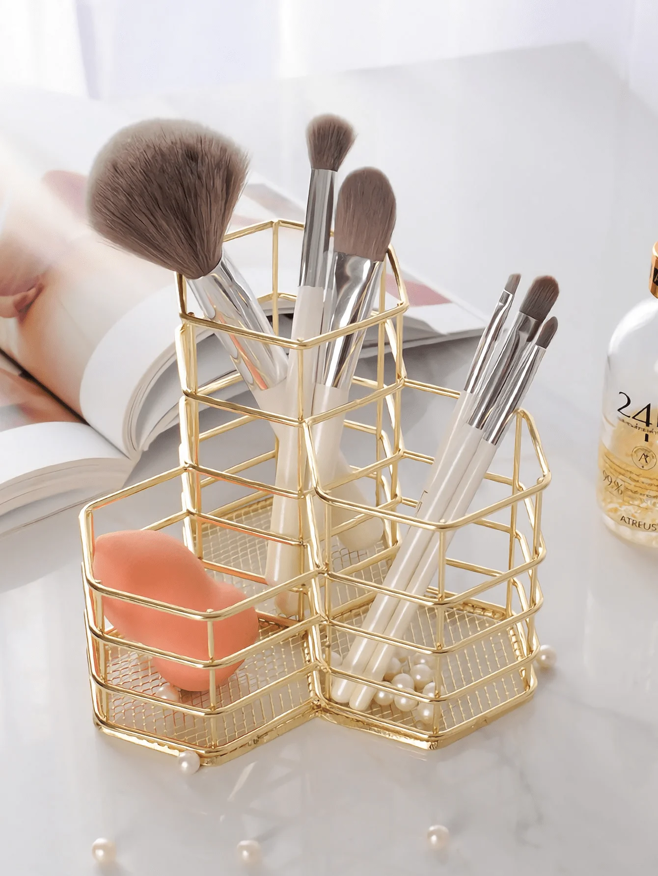 

1 шт. полый держатель для ручек, простая многофункциональная коробка для хранения канцелярских принадлежностей, подходит для офиса, школы, коробка для хранения косметики