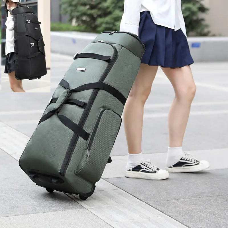 

Сумка на тележке для перемещения, большая вместительная сумка для кемпинга на открытом воздухе, портативная дорожная сумка для хранения одеял, чехол для чемодана, сумки