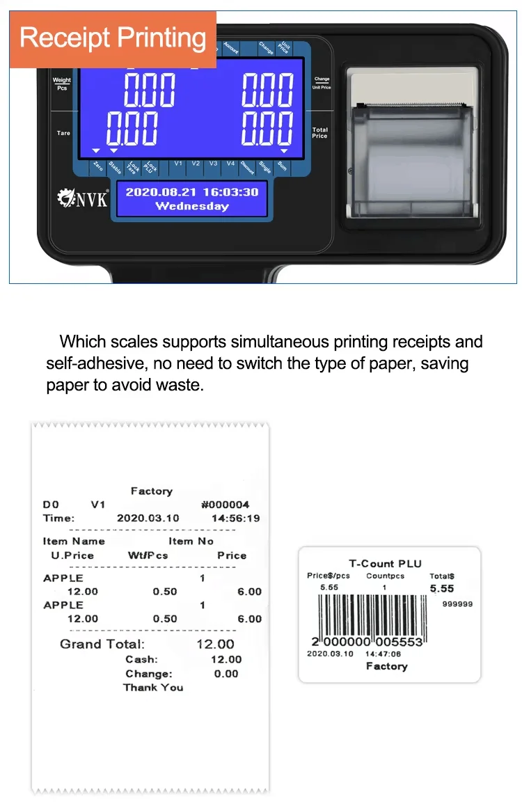 Imagem -05 - Barcode Label Printing Scale com Wi-fi o Mais Recente Duplo Suporte Recibo Escala para Supermercado 30kg