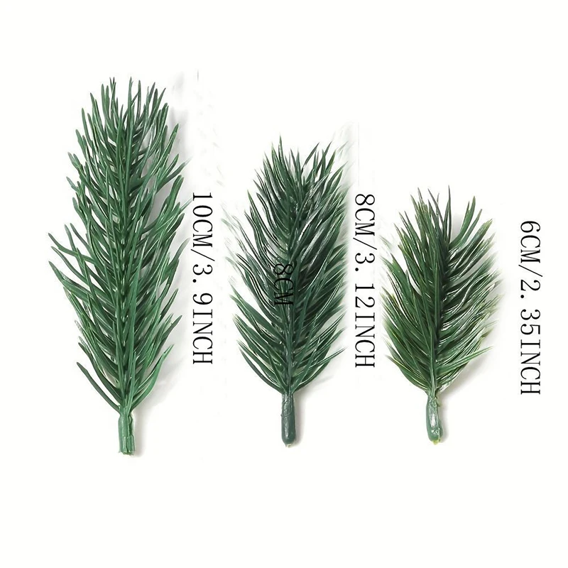 10/20/50Pcs Pine Branches Artificial Plants Christmas Wedding Home Tree Decor DIY Handcraft Bouquet Gift Box Fake Plants Needle