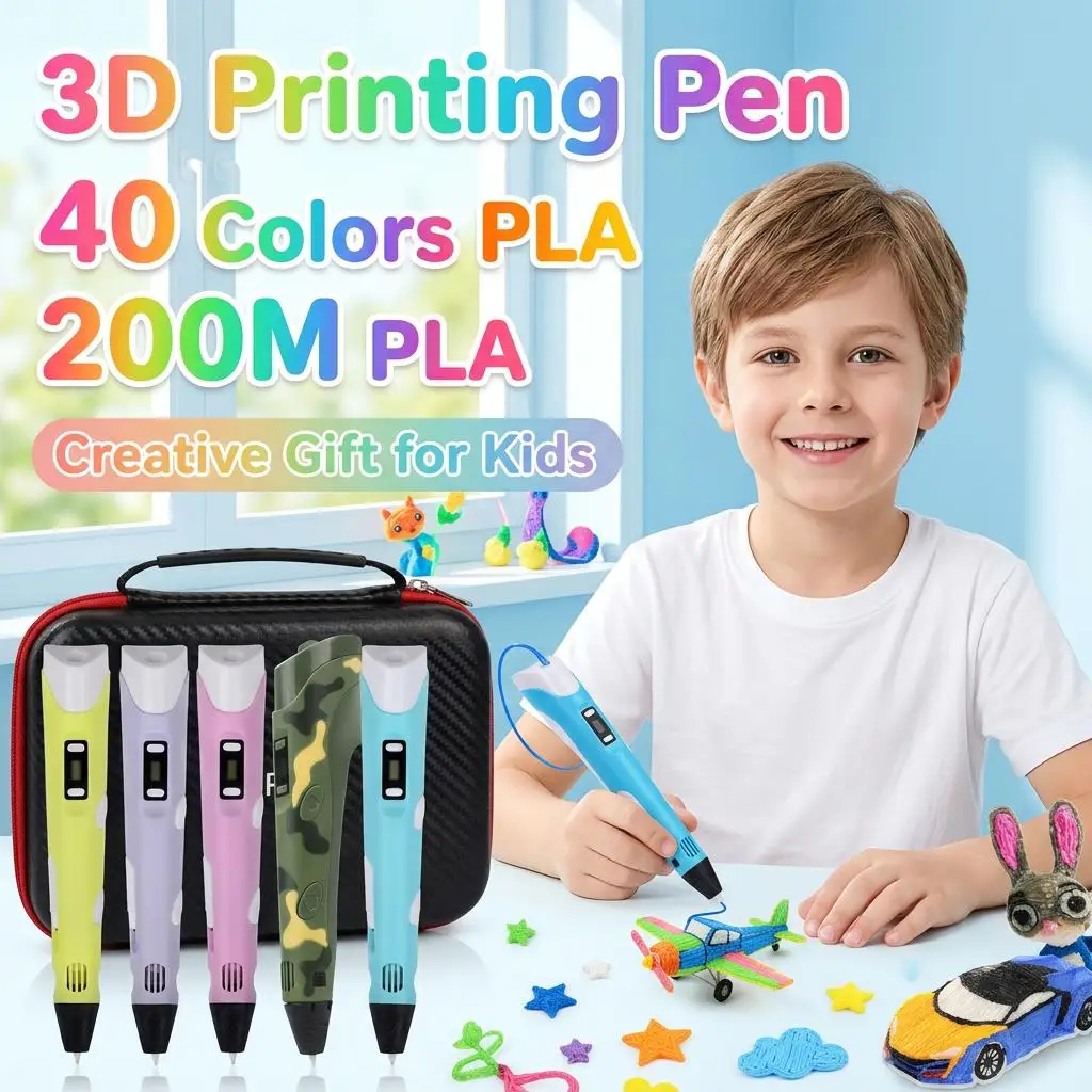 

3D Printing Pen PLA Filament Drawing With LCD Screen Compatible Pen Safe Paiting for Children DIY Birthday Gift Kids