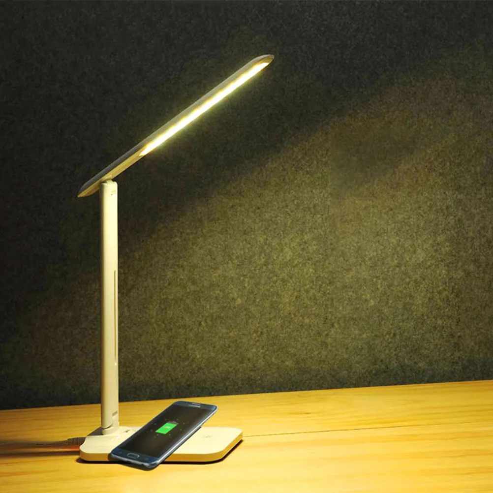 

LED Wireless Charging Touch Table Lamp Foldable Dimmable 3-Color Eye-Protection Desk Reading Light for Office Home School Use