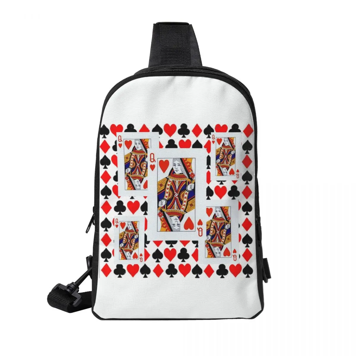 

Queen Of Hearts Chest Bag Men Sling Crossbody Backpack Chest Bag Traveling Hiking Daypack Shoulder Bag